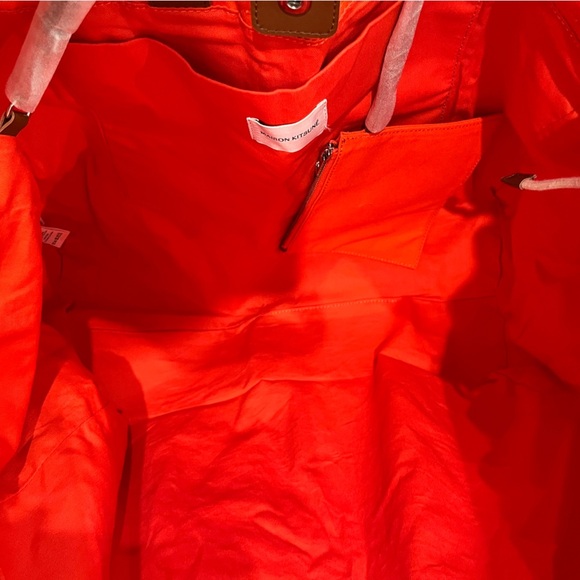 MAISON KITSUNE Orange Surf Drawstring Top Tote Bag - Picture 8 of 12